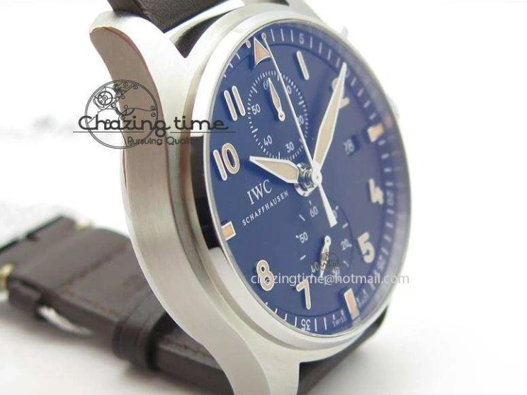 MIROTIME 0216 Pilot Chrono SS IW387808 CF3 ZF 1:1 Best Edition On Brown Leather Strap A Soft 7328